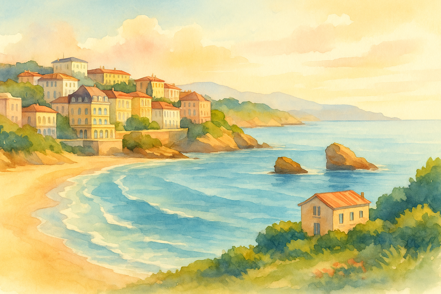 Paysage urbain de Biarritz – marché immobilier