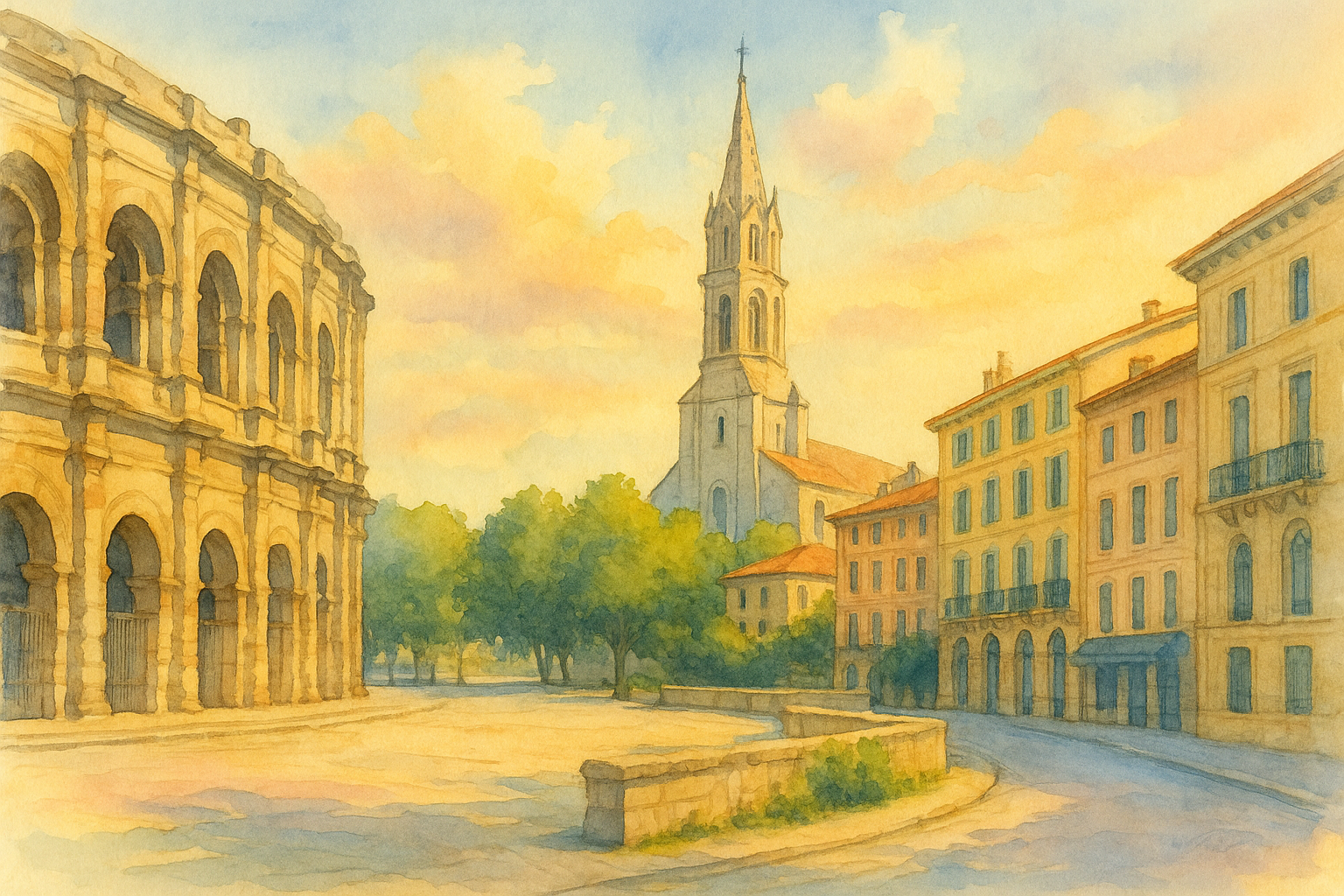 Paysage urbain de Nîmes – marché immobilier